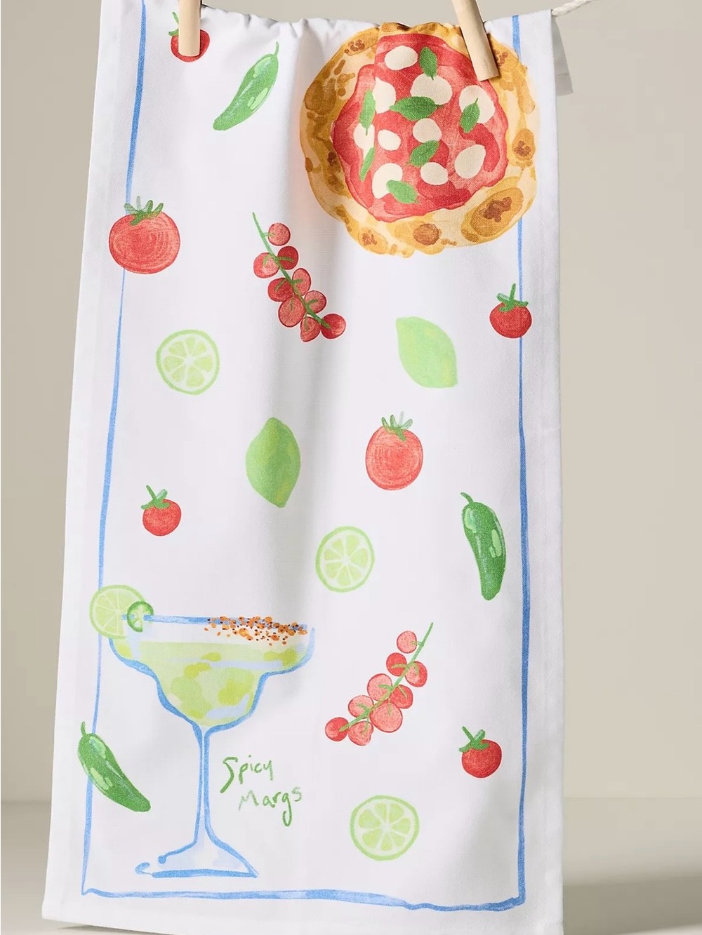 Anthropologie Spicy Margs Bar Dish Towel NWT 12x24